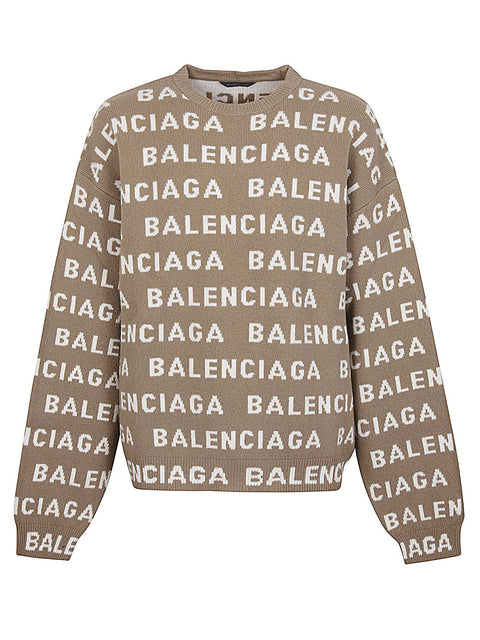 Balenciaga Balenciaga Intarsia Logo Sweater