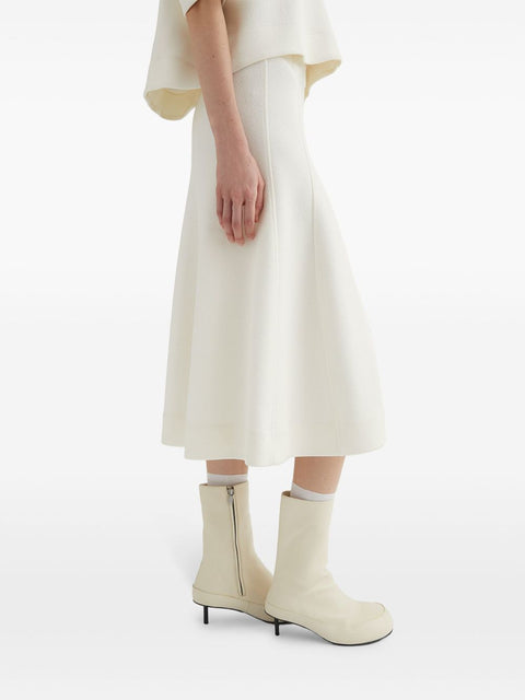 Jil Sander Jil Sander milk white mid length skirt