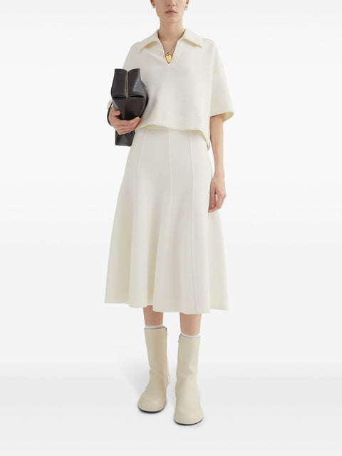 Jil Sander Jil Sander milk white mid length skirt