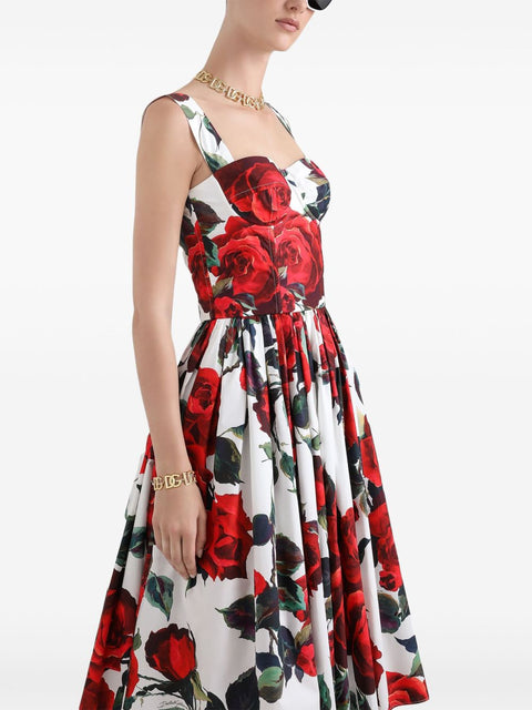 Dolce & Gabbana Dolce & Gabbana rose print bustier dress