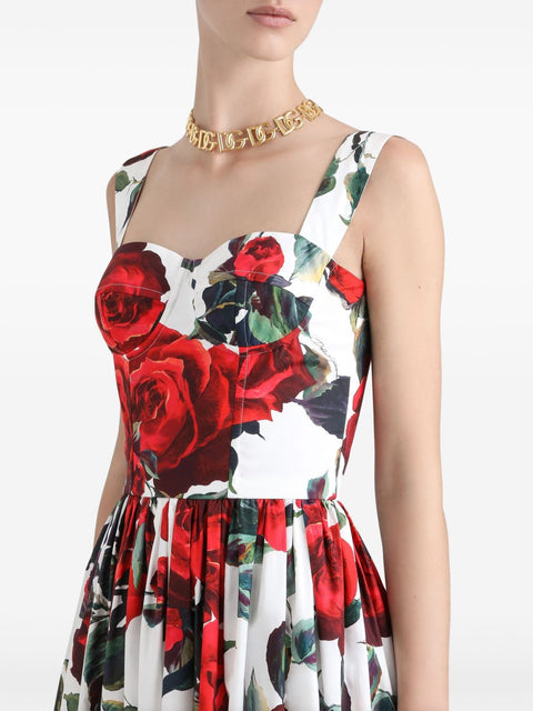 Dolce & Gabbana Dolce & Gabbana rose print bustier dress