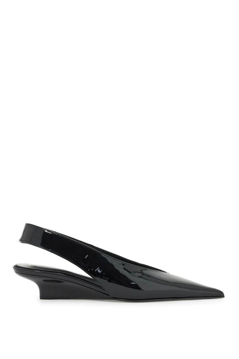 Toteme Toteme slingback patent leather wedge dã©col