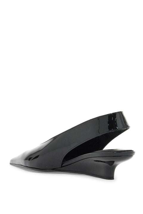 Toteme Toteme slingback patent leather wedge dã©col