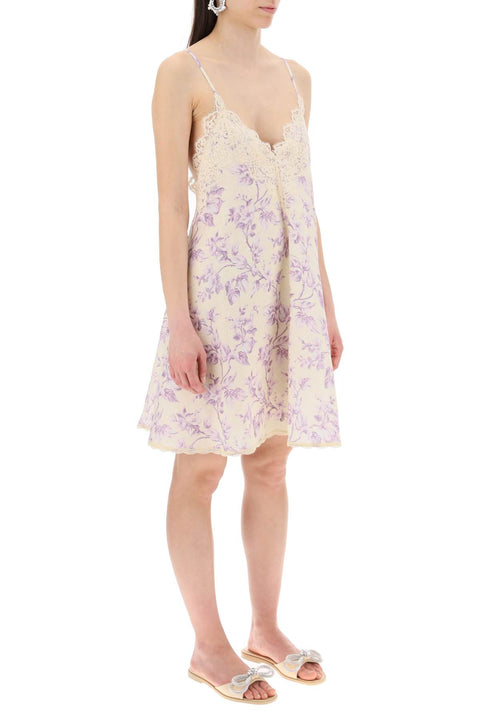 Zimmermann Zimmermann mini linen dress with lace trim