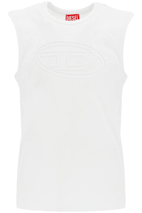 Diesel Diesel white cotton tank top with wide neckline