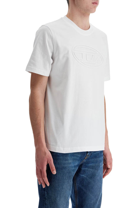 Diesel Diesel white cotton t-shirt with embossed logo t-adjust-bigoval