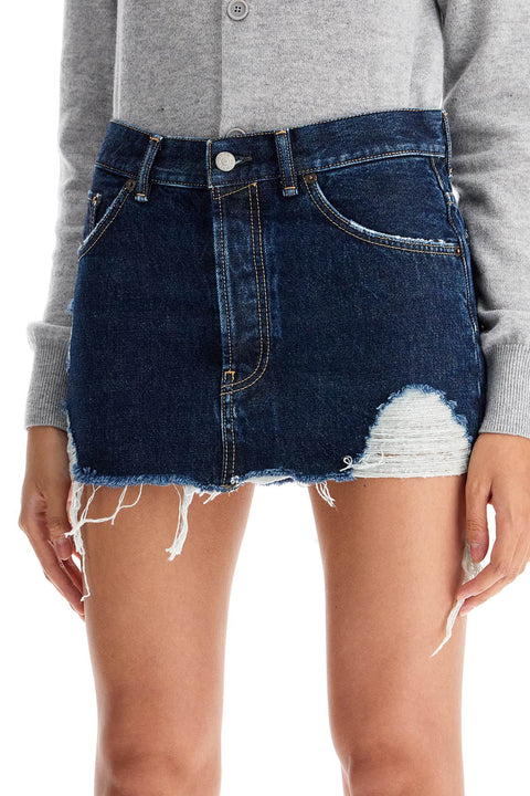 Acne Studios Acne Studios destroyed denim mini skirt