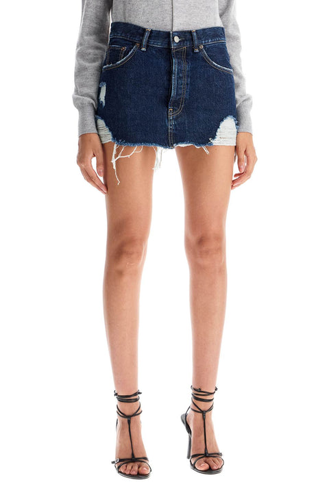 Acne Studios Acne Studios destroyed denim mini skirt