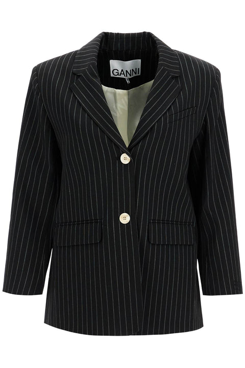 Ganni Ganni striped boxy blazer