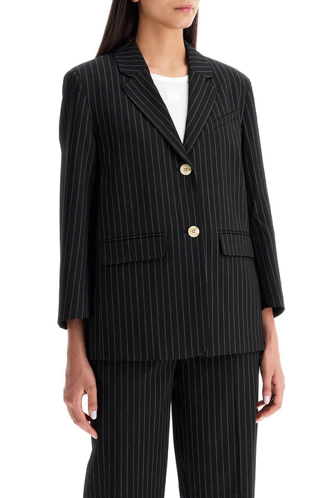 Ganni Ganni striped boxy blazer