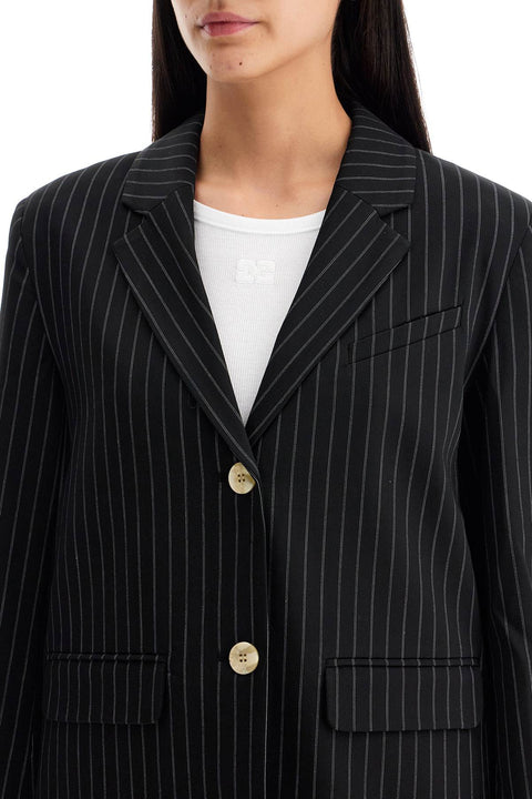 Ganni Ganni striped boxy blazer