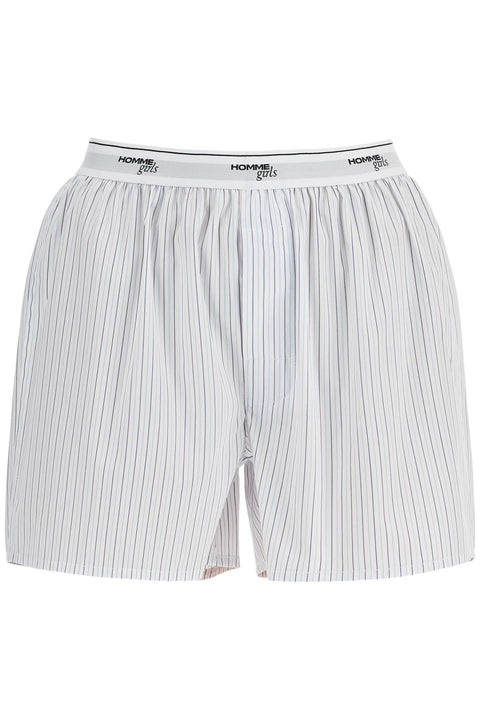 Homme Girls Homme Girls high-waisted beige striped cotton boxer