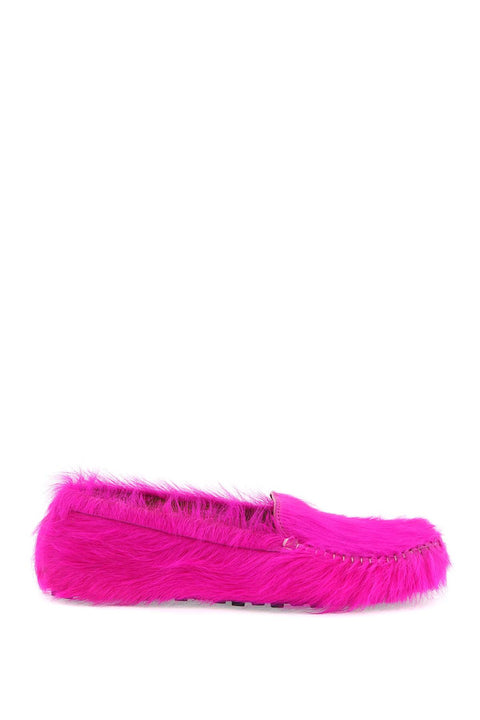 Marni Marni long-haired leather moccasins in